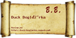 Buck Boglárka névjegykártya